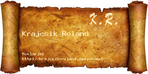 Krajcsik Roland névjegykártya